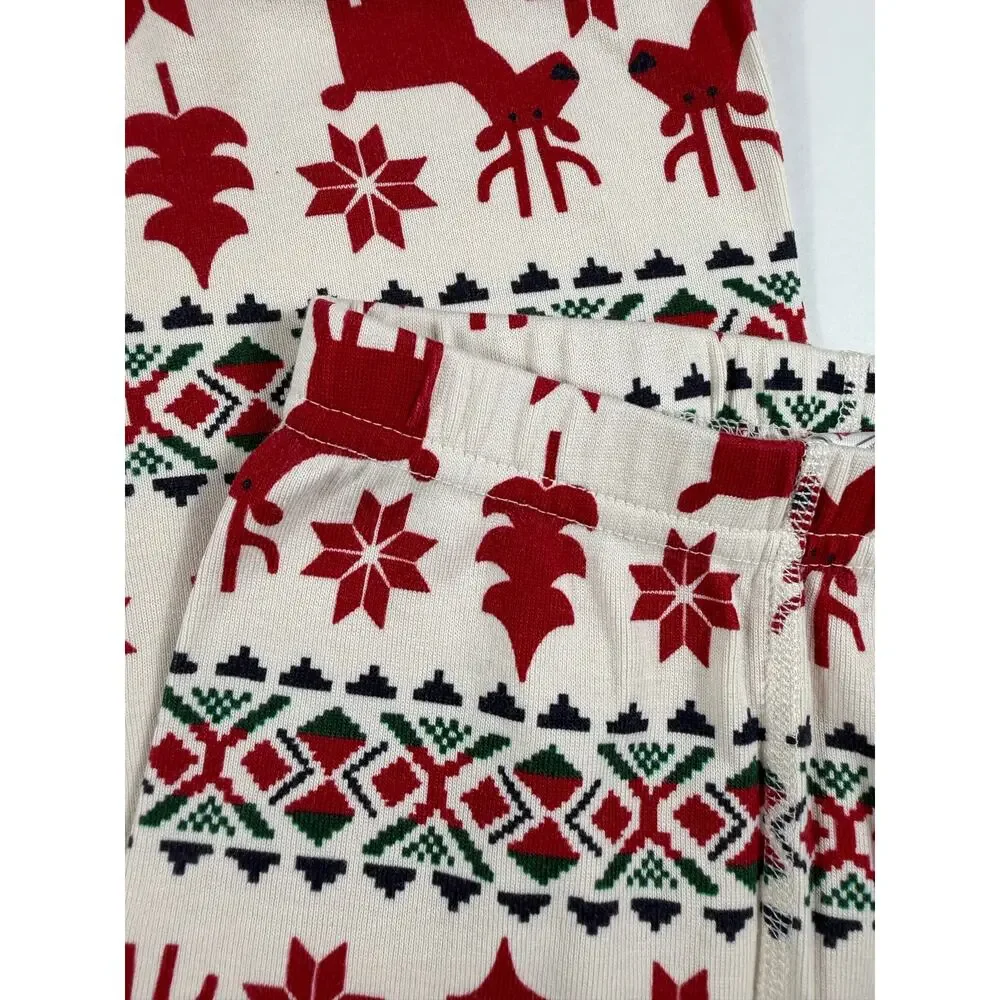 Hanna Andersson Deer Organic Cotton Short John Pajamas Size 5 Holiday